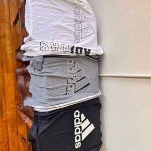Adidas T-Shirts in Black, Gray, and White